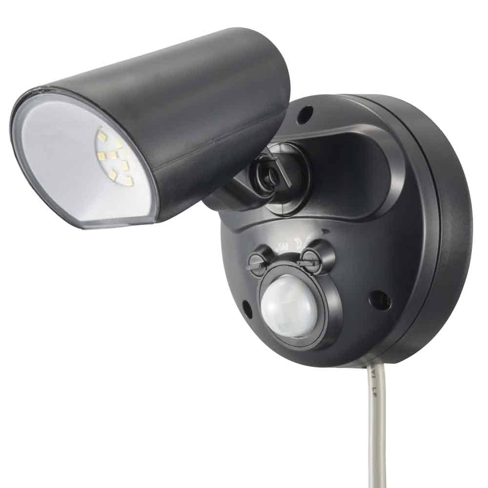 AC式センサーライト1灯1000lm LS-A100A1<br>センサーライト AC式 1灯 防犯センサー 防犯 威嚇 スポットライト 人感 明暗 防水 オーム電機