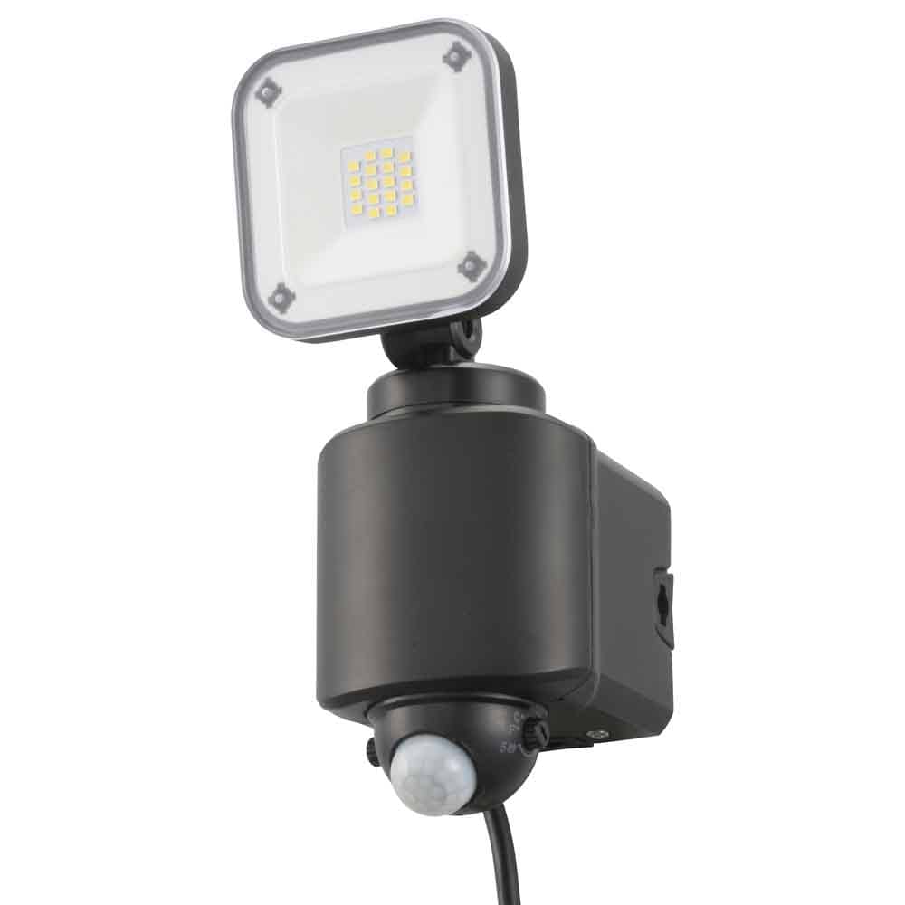 AC式センサーライト1灯1600lm LS-A160W1<br>センサーライト AC式 3灯 防犯センサー 防犯 威嚇 人感 明暗 防水 屋外 オーム電機