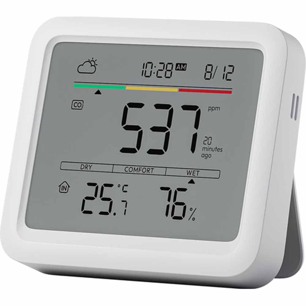 SwitchBot CO2センサー(温湿度計) W4900010<br>SwitchBot CO2センサー 温湿度計 空気環境モニター 快適度 日時 リアルタイム 過密状況 天気 SwitchBot