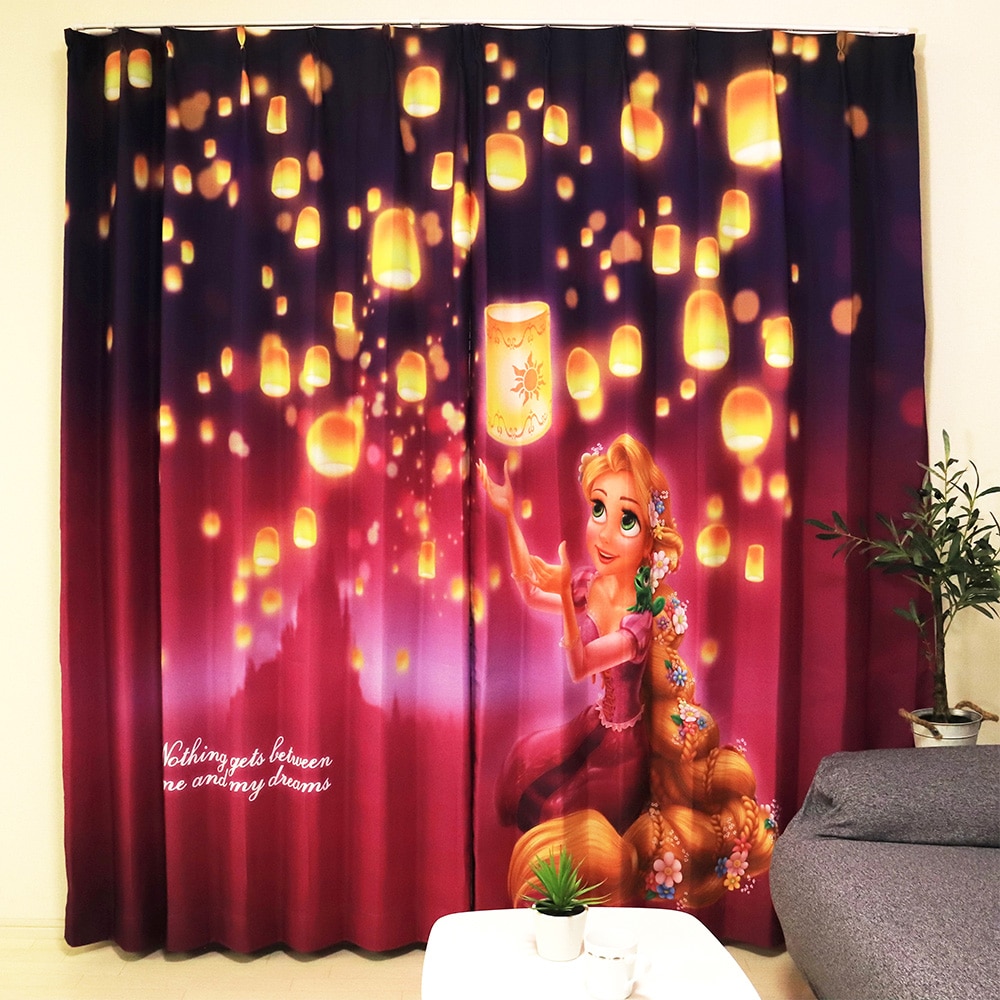 MORIPiLO 遮光カーテン ラプンツェル 幅100x110cm丈 2枚組 ラプンツェル <br>幅100x110cm丈 ラプンツェル 遮光カーテン 2枚組 2枚セット 洗える 可愛い キャラクター グッズ モリシタ モリシタ 【B】