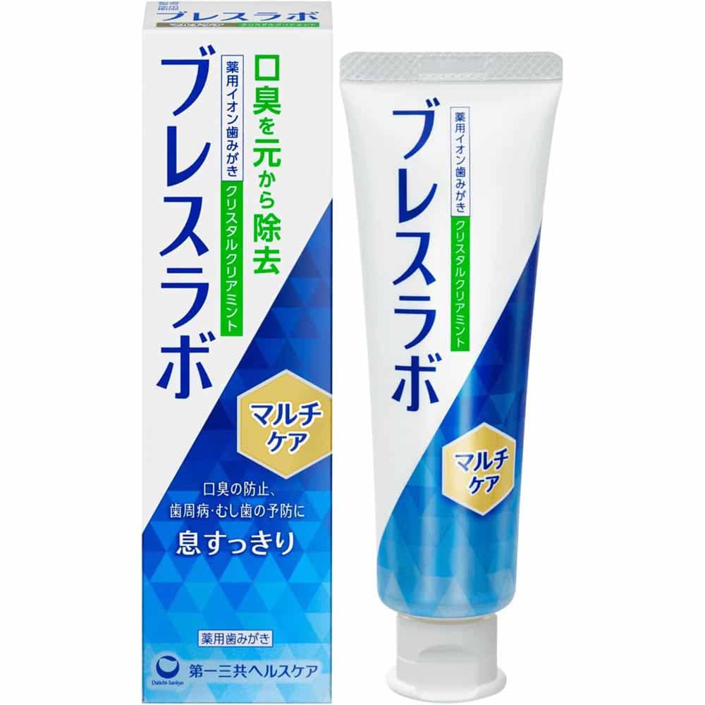 ブレスラボ マルチケア 90g <br>ブレスラボ 第一三共ヘルスケア 医薬部外品 薬用歯みがき 口臭予防 歯槽膿漏予防 歯周炎予防 ハミガキ ブレスラボ クリスタルクリアミント マイルドミント