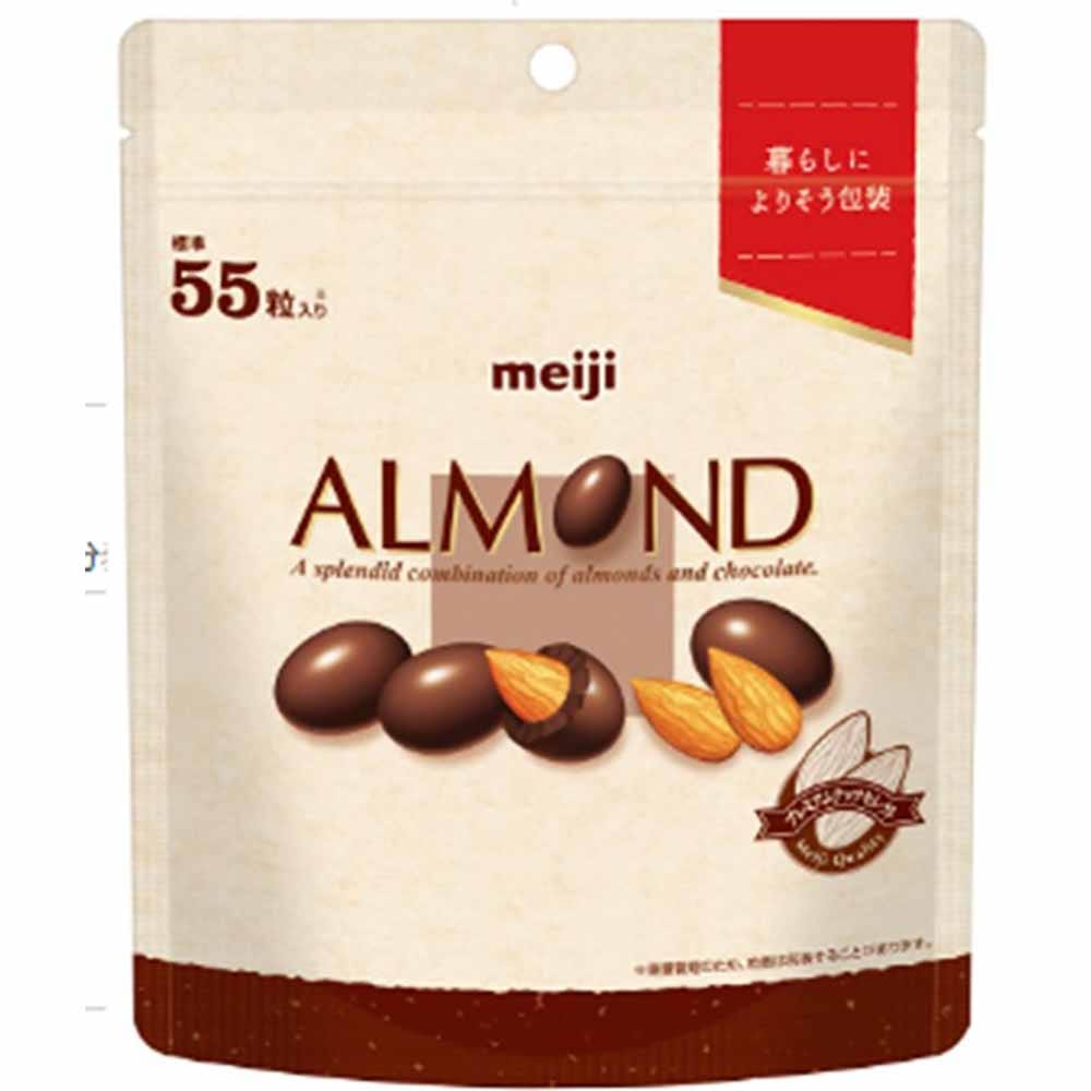 【5個】アーモンドチョコレート 大容量 パウチ 55粒入 <br>meiji お菓子 チョコ パウチ アーモンド 大容量 ストレスフリー エコ 手軽 おやつ シェア 明治