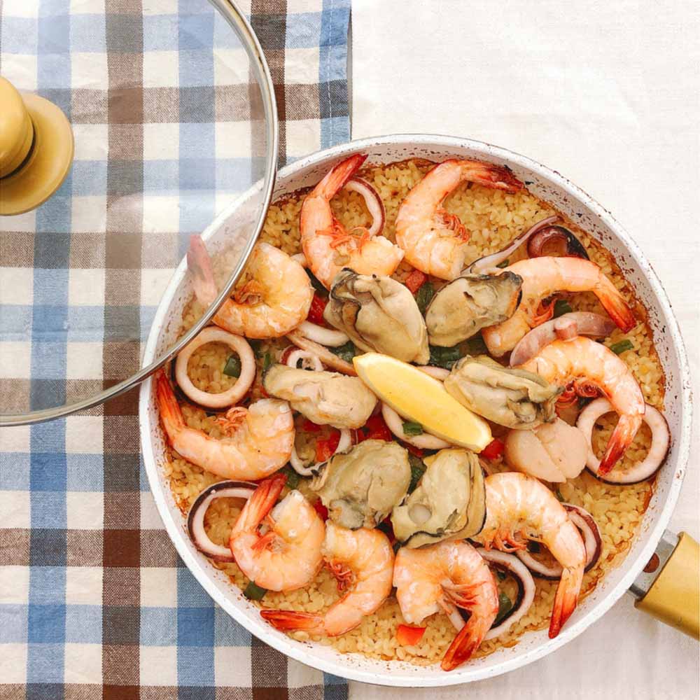 【冷凍】フライパンで簡単 牡蠣のパエリアセット 3～4人前 <br>プレゼント ギフト 惣菜 フライパン パエリア かき 有機 セット 簡単 冷凍 ホリ 【TD】 【代引不可】