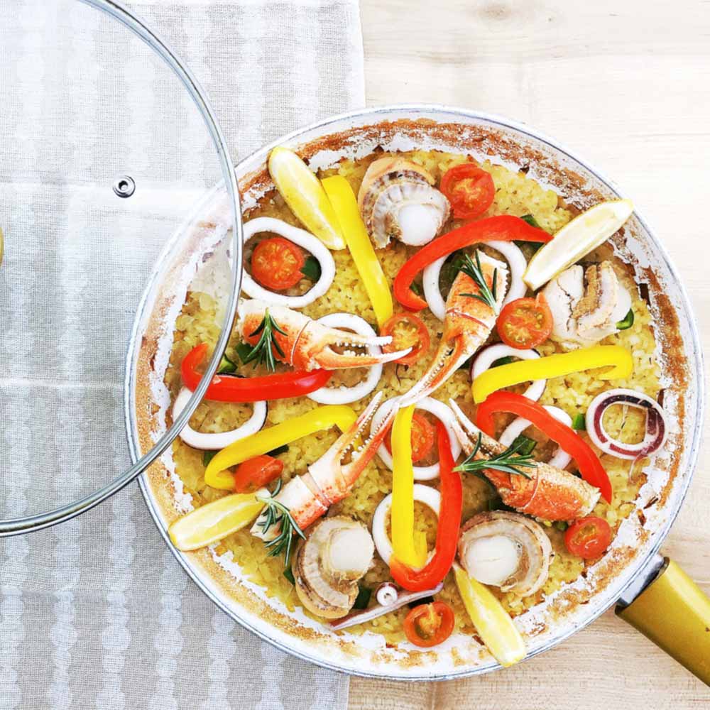 【冷凍】フライパンで簡単 ずわいがにのパエリアセット 3～4人前 <br>プレゼント ギフト 惣菜 フライパン パエリア ズワイガニ 有機 セット 簡単 冷凍 ホリ 【TD】 【代引不可】