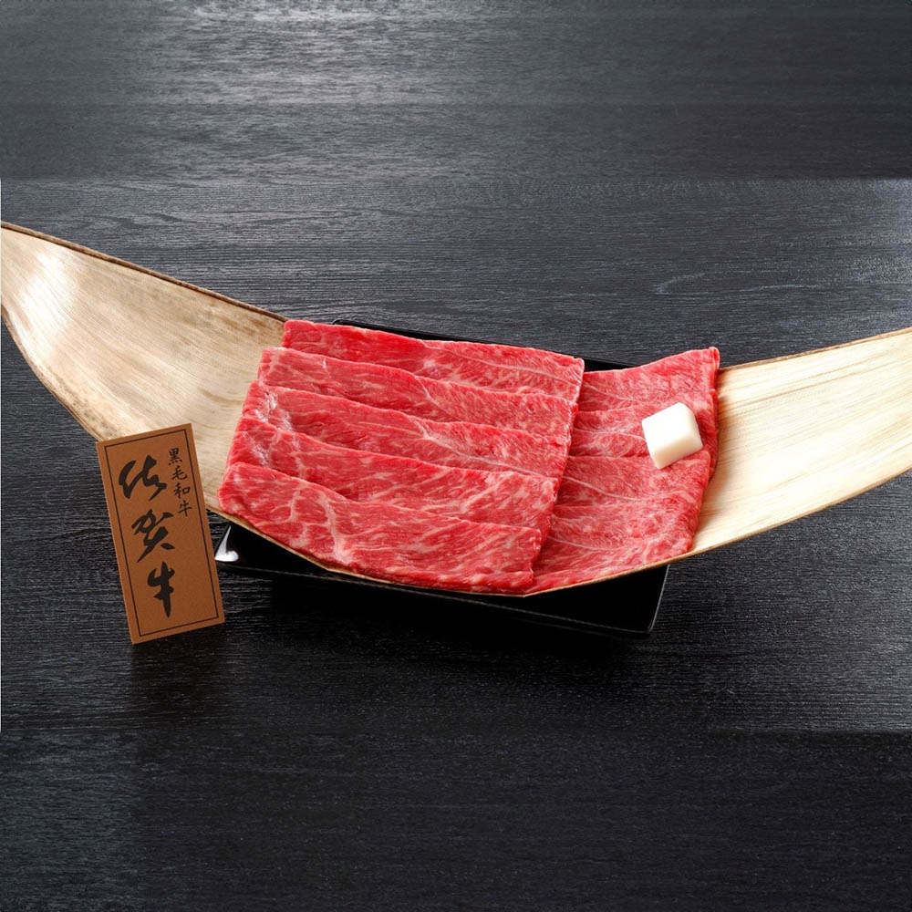 【冷凍】佐賀県産 佐賀牛モモすき焼き 300g <br>プレゼント ギフト 惣菜 佐賀牛 モモ すき焼き セット 霜降り 300 冷凍 大西食品 【TD】 【代引不可】