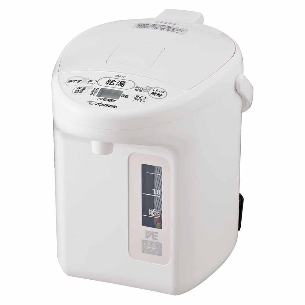 象印VE電気まほうびん ホワイト CV-TF22-WA<br>象印 CVTF22 cv-tf22 ポット まほうびん 保温 白 早い 省エネ 節電 象印マホービン