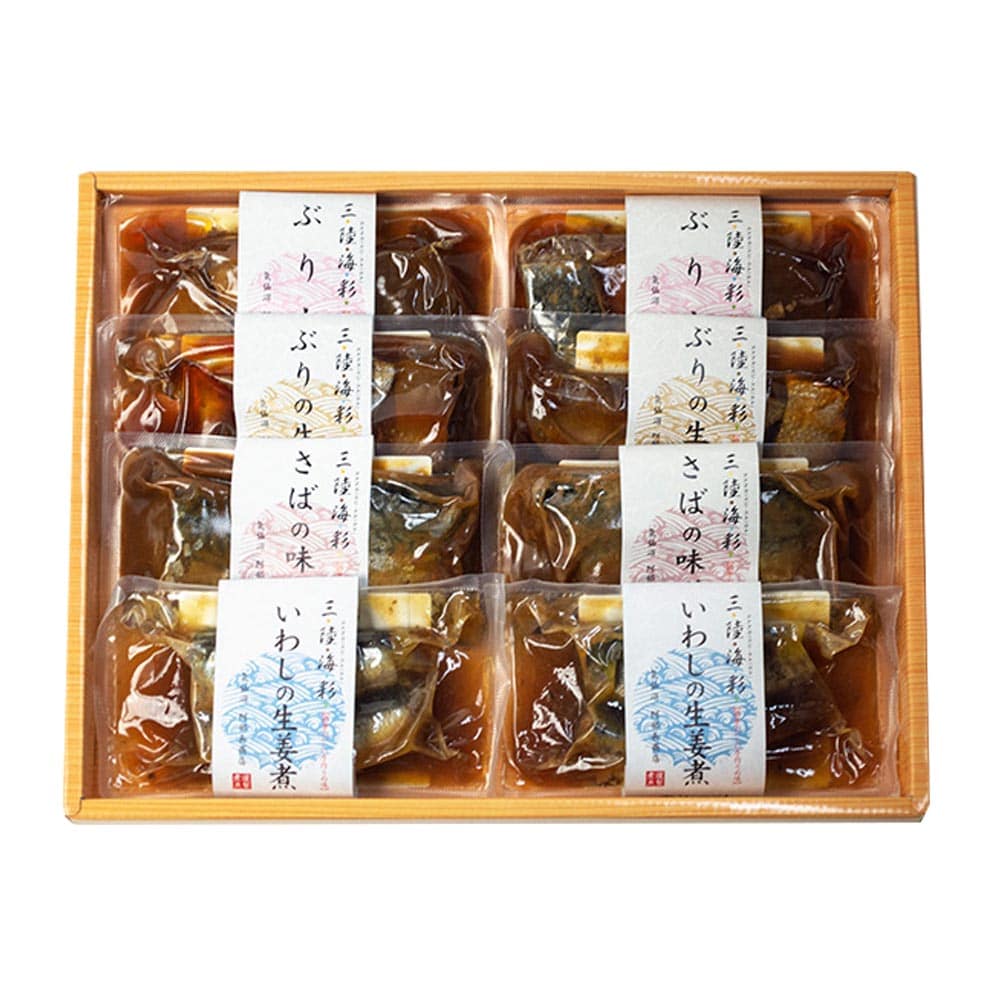 三陸海彩 和風煮魚惣菜セット4種各2P <br>詰合せ 惣菜 煮魚 三陸 非常食 常備品 お手軽 簡単調理 おかず レトルト ABECHO