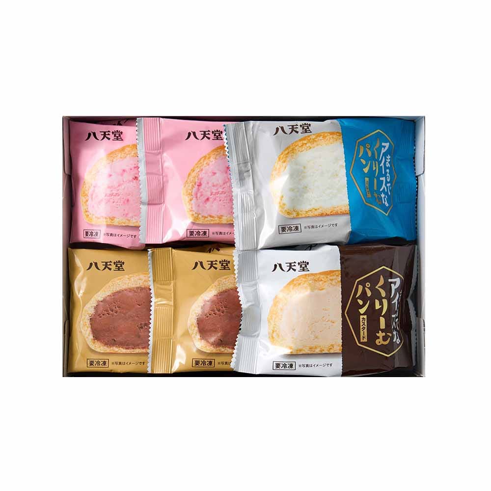 まるでアイスなくりーむパン 6個 HTQ-01A<br>ギフト スイーツ クリームパン カスタード ミルク チョコ あまおう 苺 【TD】 【代引不可】要