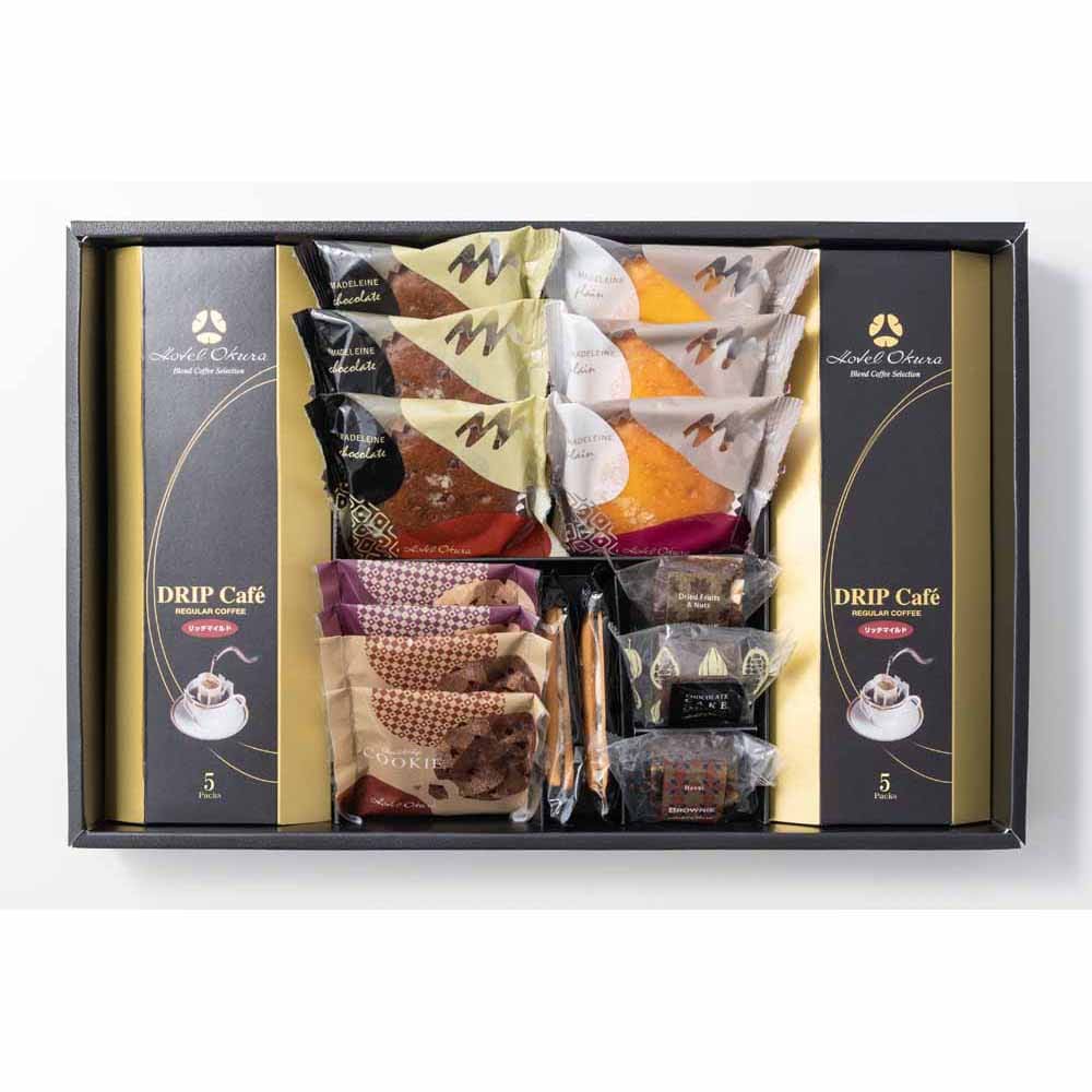 スイーツ&コーヒーギフト 17個 HOJ-01A<br>ギフト スイーツ 焼菓子 ホテルオークラ コーヒー マドレーヌ レーズン クッキー マドレーヌ 【TD】 【代引不可】要