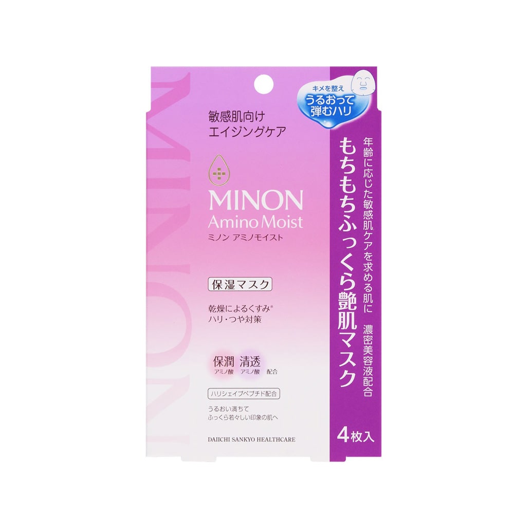 ミノンアミノモイスト もちもちふっくら艶肌マスク24ml×4枚 <br>ミノン 敏感肌 うるおい 乾燥 第一三共ヘルスケア 【B】
