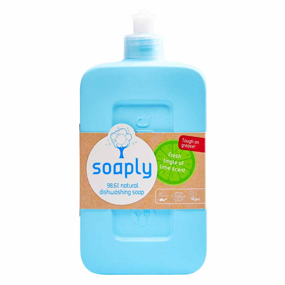 【8個セット】ソープリー ディッシュソープ 500ml  ソープリー soaply ヴィーガン Ecocert キッチン洗剤 食器 リサイクルボトル 植物由来 生分解性 ライム アメリカンディールスコーポ　フレッシュティングルオブライム スパークリングユーカリ 【B】