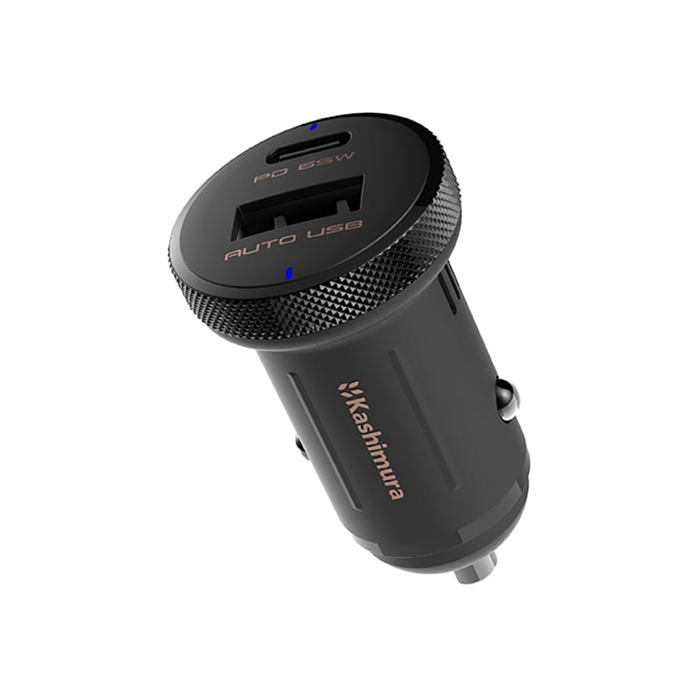 DC-PD65W USB 2ポート コンパクト ブラック  カシムラ kashimura 車用 USBA＋C DC PD65W コンパクト QC3 12V～24V 大型車 kashimura