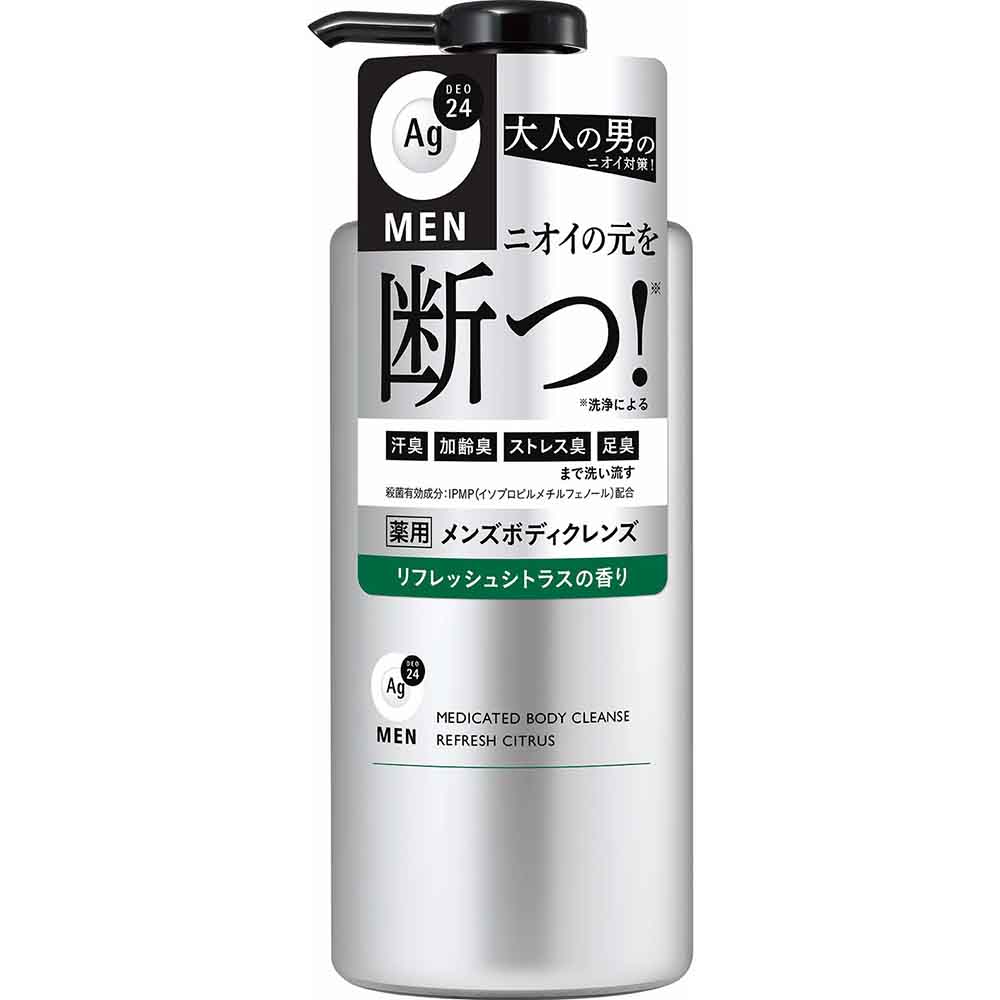 エージーデオ24メン 薬用メンズボディクレンズ 490ml 12356<br>汗臭 加齢臭 ストレス臭 洗浄力 うるおい 殺菌 詰替え 清潔 エージーデオ24