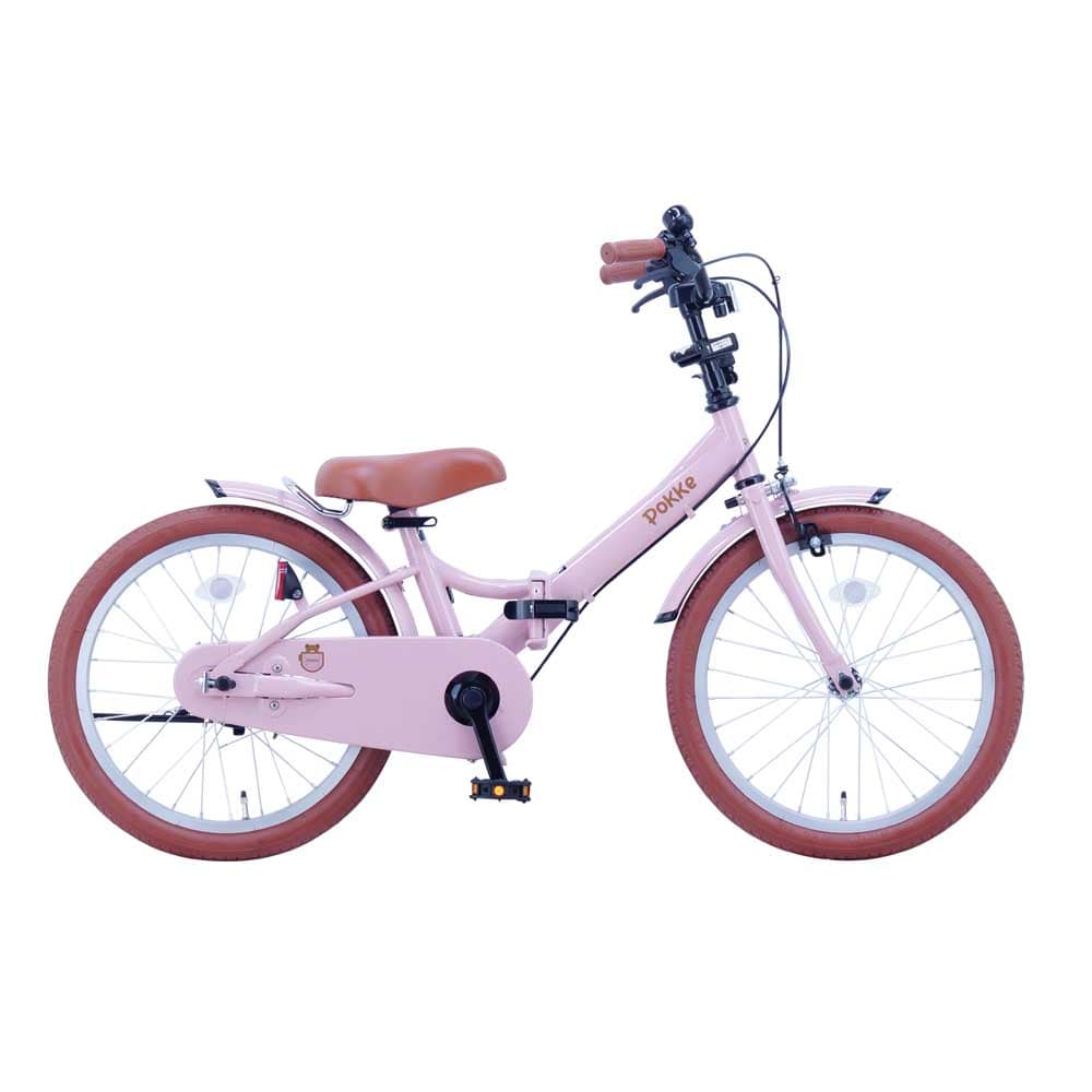 【完成車】ポッケキッズ・フォールディング FBG18PK 自転車 キッズバイク 幼児 子供用 18インチ ベージュ ピンク 折りたたみ トランク収納 おでかけ 工具不要 ベージュ ピンク【TD】 【代引不可】