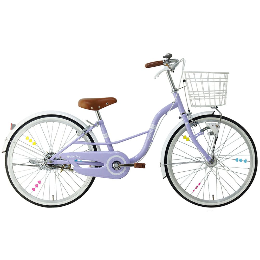 【完成車】シャーリー 24インチ ジュニアサイクル SHL24HDD 自転車 ジュニアサイクル 子供用 24インチ ラベンダー ライトグリーン オートライト ハート ガーリー かわいい ラベンダー ライトグリーン【TD】 【代引不可】