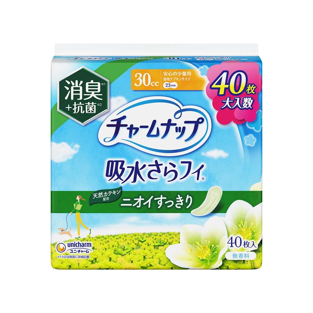 チャームナップ安心の少量用消臭タイプ40枚  ユニ・チャーム チャームナップ 吸水 少量用 失禁パット さらフィ 無香料 チャームナップ
