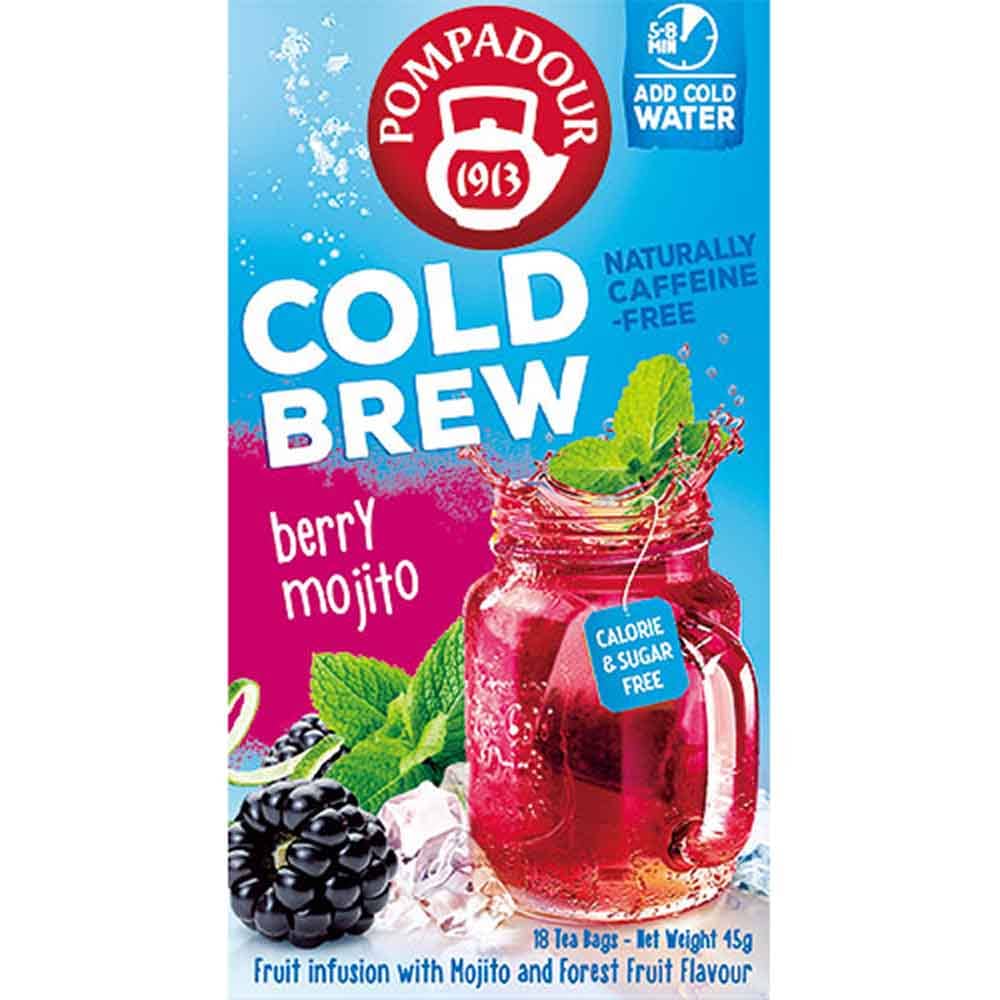 コールドブリュー 18包 71330 71331 71332 71333 71334 ポンパドール 水出し ハーブティー ノンカフェイン フルーツ ティーバッグ 並行輸入 ストロベリー＆オレンジ ピーチ＆パッションフルーツ ベリーモヒート パイナップル＆マンゴー マスカットドイツ