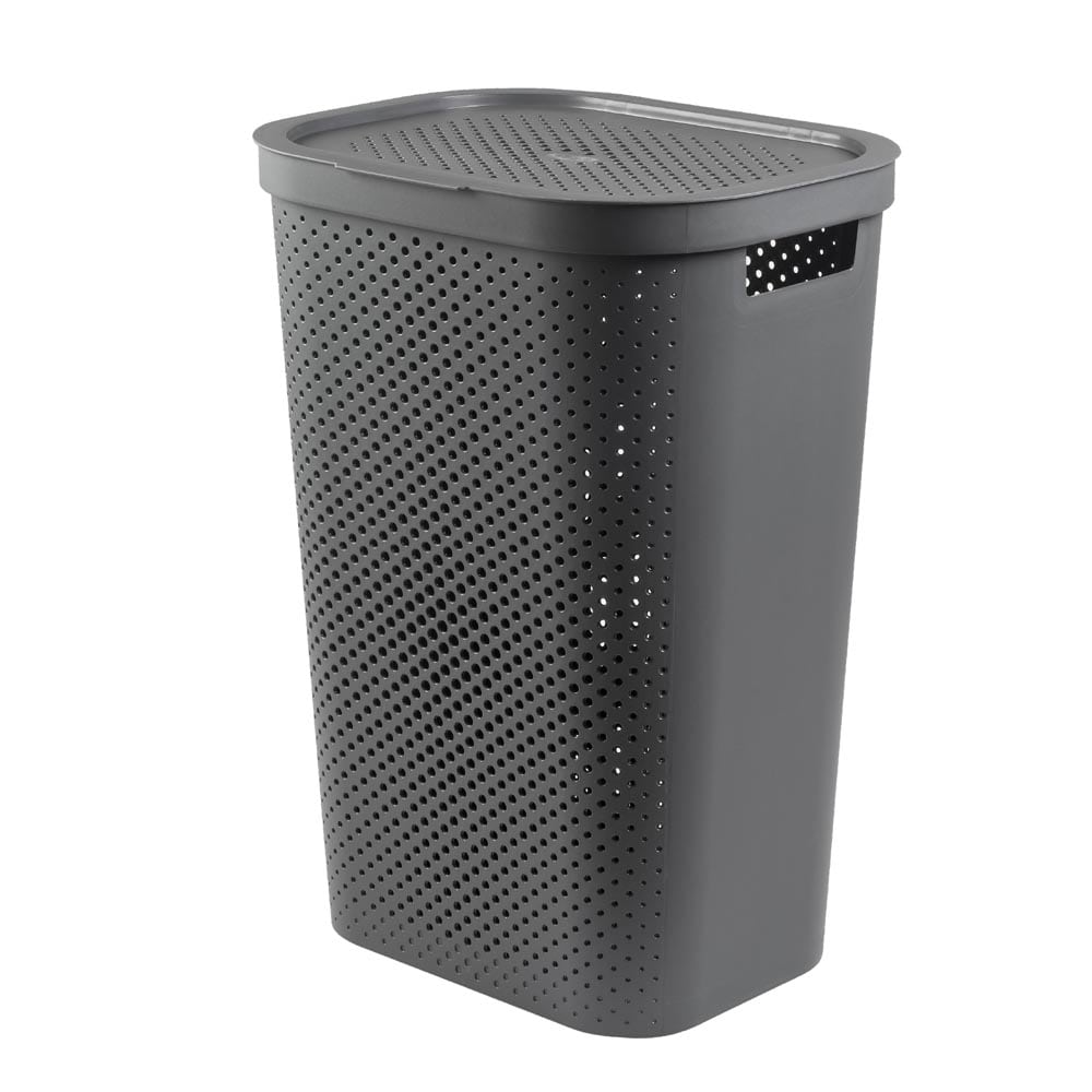 Infinity(インフィニティ) ふた付きバスケット60L CV-076 収納 バスケット ふた付き リビング おしゃれ 雑貨 シンプル CURVER ダークグレー ホワイト グリーン