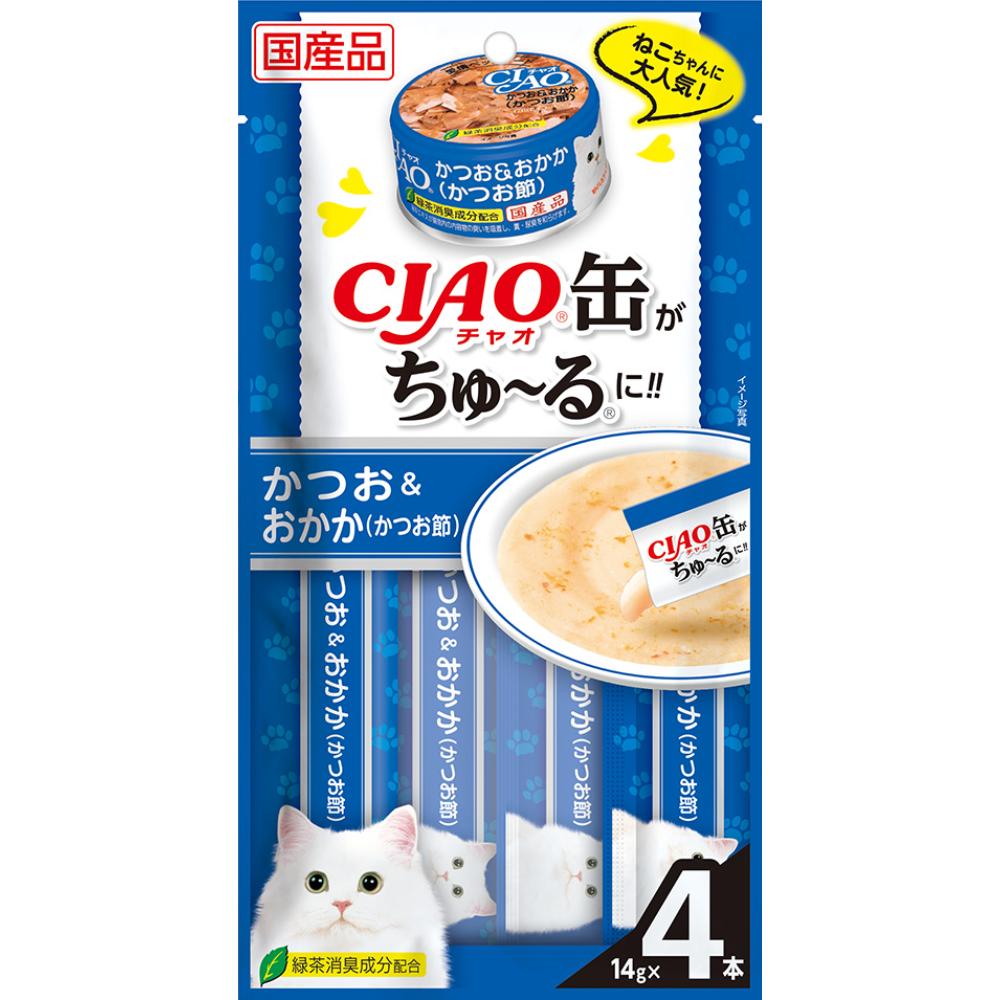 缶ちゅ～る 14g×4本 SC-352 SC-353 猫 キャットフード ちゅ～る いなば おやつ スナック 間食 マグロ シラス カツオ オカカ CIAO まぐろ白身_しらす入り かつお＆おかか（かつお節）