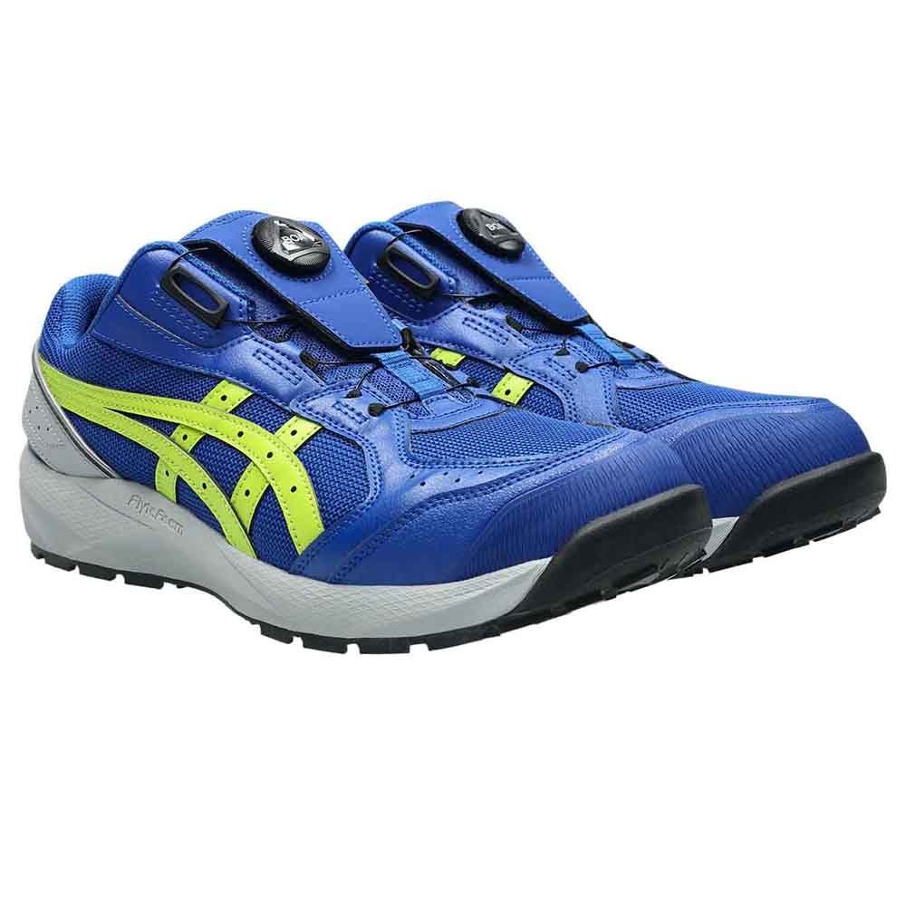 安全靴 アシックスブルー／ネオンライム CP229-400 アシックス ASICS ボア BOA 安全靴 セフティースニーカー プロスニーカー JSAA規格 軽量 履き心地 ウィンジョブ