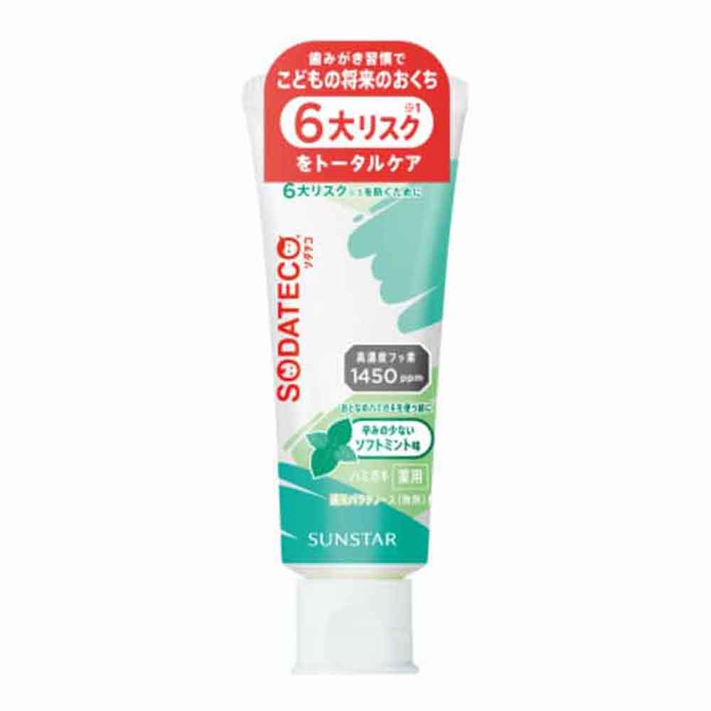 【3個セット】ソダテコこどもハミガキ 70g 25306 25313 25305 ソダテコ 歯磨き 歯みがき粉 オーラルケア サンスター イチゴ味 ブドウ味 ソフトミント味 SODATECO いちご ぶどう ソフトミント
