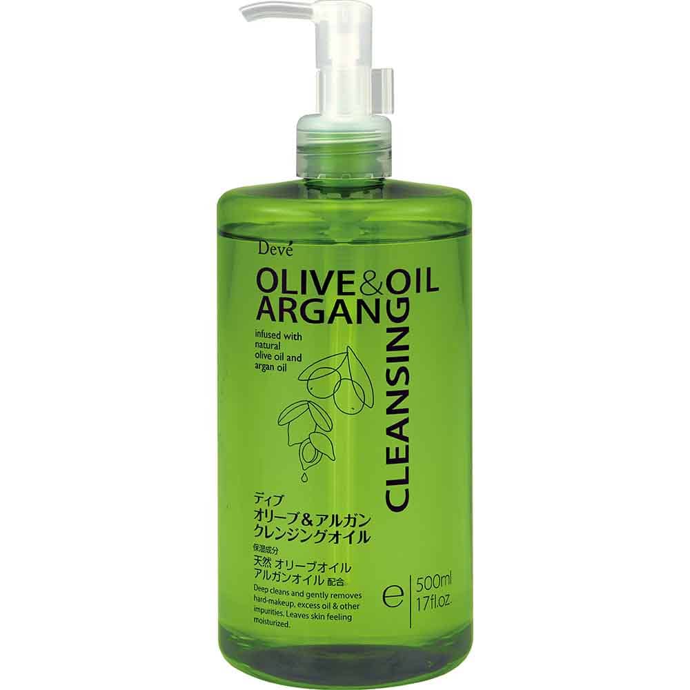 【3個セット】ディブ オリーブ＆アルガン クレンジングオイル 本体 500ml  熊野油脂 ディブ オリーブオイル アルガンオイル クレンジングオイル お風呂で使える ディブ