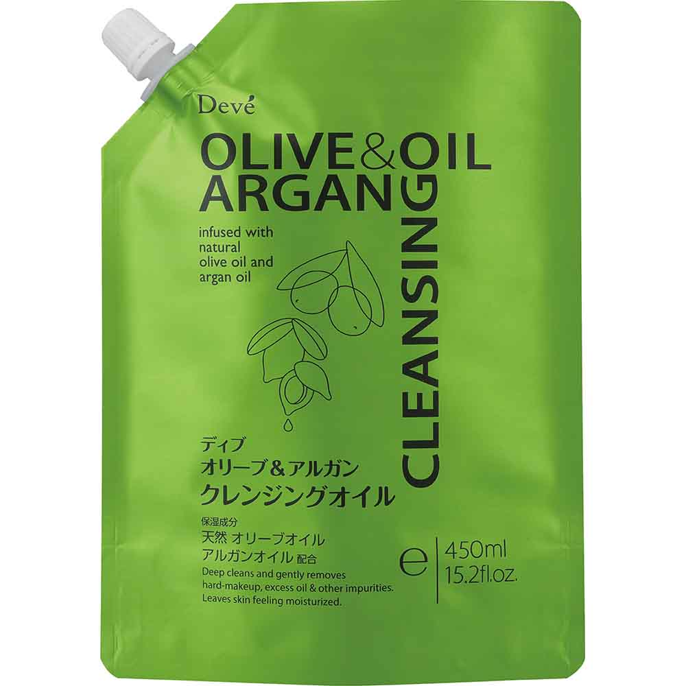 【3個セット】ディブ オリーブ＆アルガン クレンジングオイル 詰替 450ml  熊野油脂 ディブ オリーブオイル アルガンオイル クレンジングオイル つめかえ用 ディブ