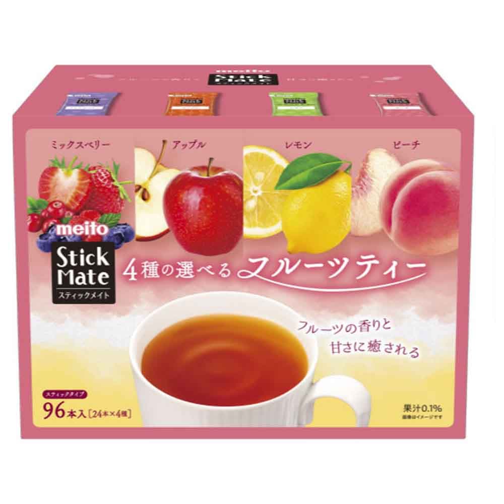 スティックメイト フルーツティーアソートパック 96本入り 46700 紅茶 インスタントティー フルーツティー レモン ピーチ ミックスベリー アップル 大容量 簡単 スティック スティックメイト