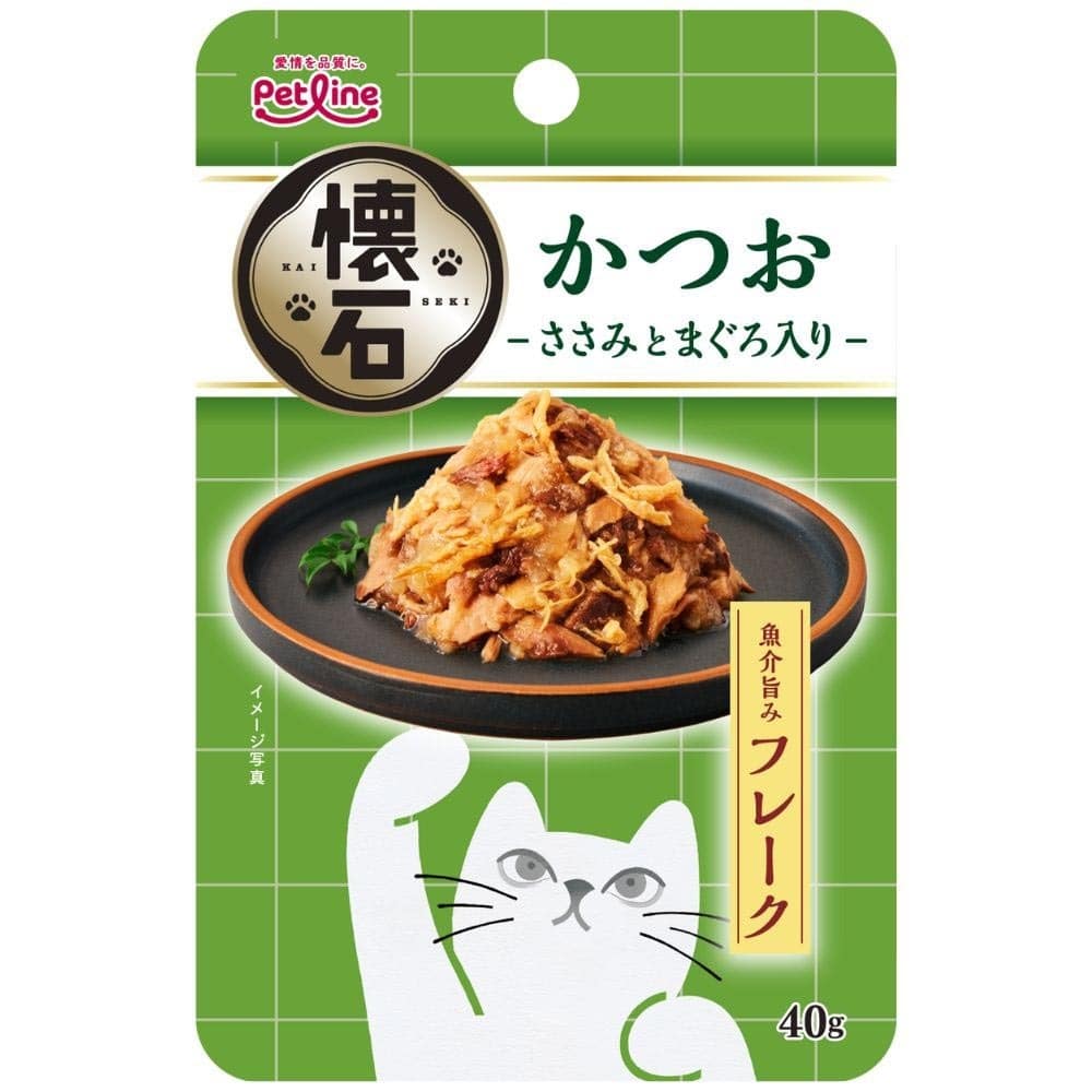 レトルト フレーク かつお キャットフード ウェットフード 成猫用 おかず 健康維持 少量 水分補給 懐石 まぐろ入り ささみとまぐろ入り 白身魚とまぐろ入り