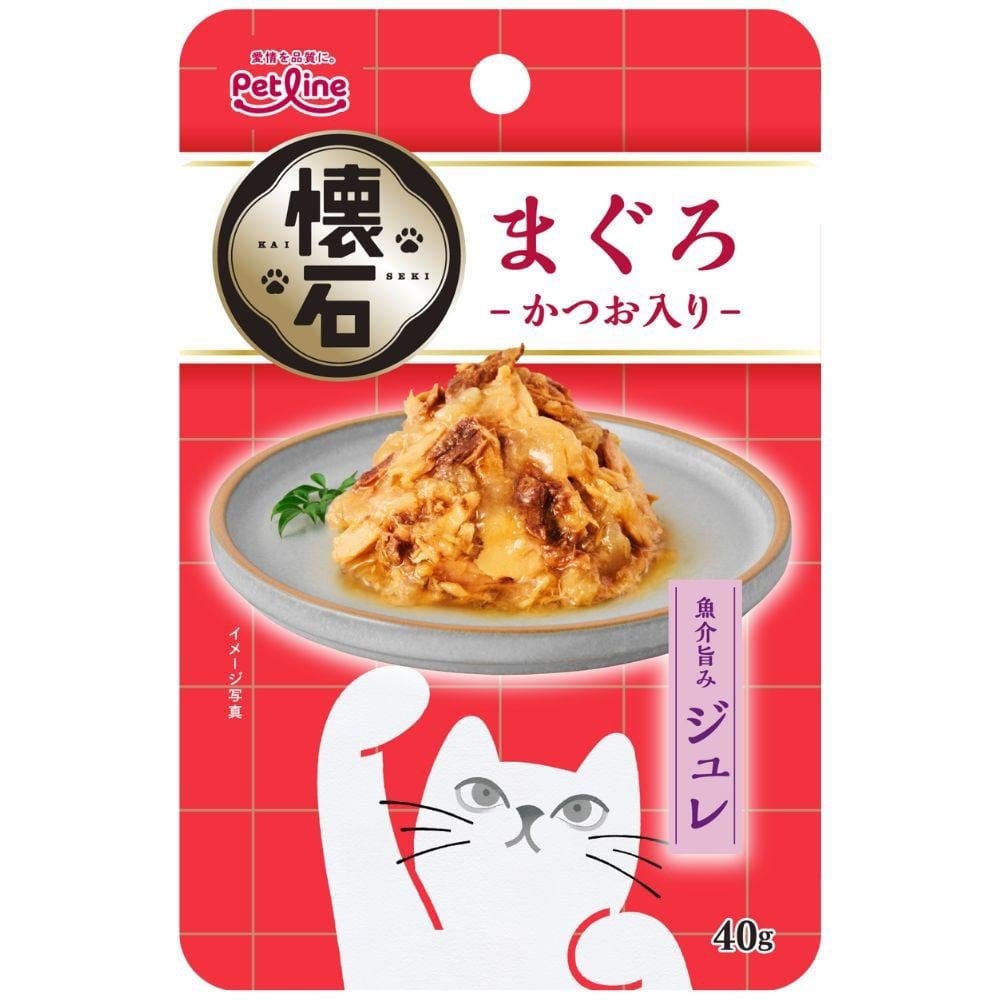 レトルト ジュレ まぐろ かつお入り キャットフード ウェットフード 成猫用 おかず まぐろ かつお 健康維持 少量 水分補給 懐石