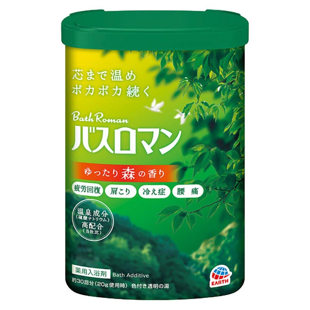 バスロマン 600g アース製薬 バスロマン 入浴剤 お風呂 バスロマン ほっこりゆずの香り ゆったり森の香り にごり浴ヒノキの香り