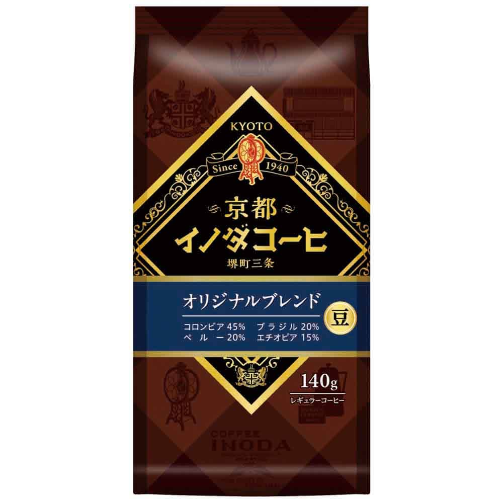 【3個】京都イノダコーヒ 豆 140g コーヒー 豆 レギュラーコーヒー コーヒー袋 京都イノダコーヒ オリジナルブレンド モカブレンド 有機珈琲古都の味わいブレンド