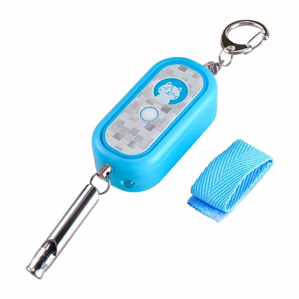 光る防犯アラーム AKB-300<br>ELPA エルパ 防犯用品 防犯ブザー 小学生 子ども 通学 ホイッスル付き 赤色点滅 反射ステッカー仕様 朝日電器株式会社 ピンク ブルー