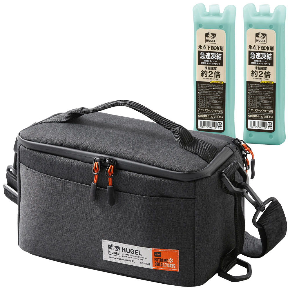 クーラーボックス 保冷ボックス 小型 スポーツ 4L 保冷力 最大 1.8日 ソフト ペットボトル イベント 弁当 飲み物 部活 ショルダー 肩掛け 保冷剤 クーラーバッグ 撥水 アイリスオーヤマ HUGEL AGSC-4C2 HHK HHC *