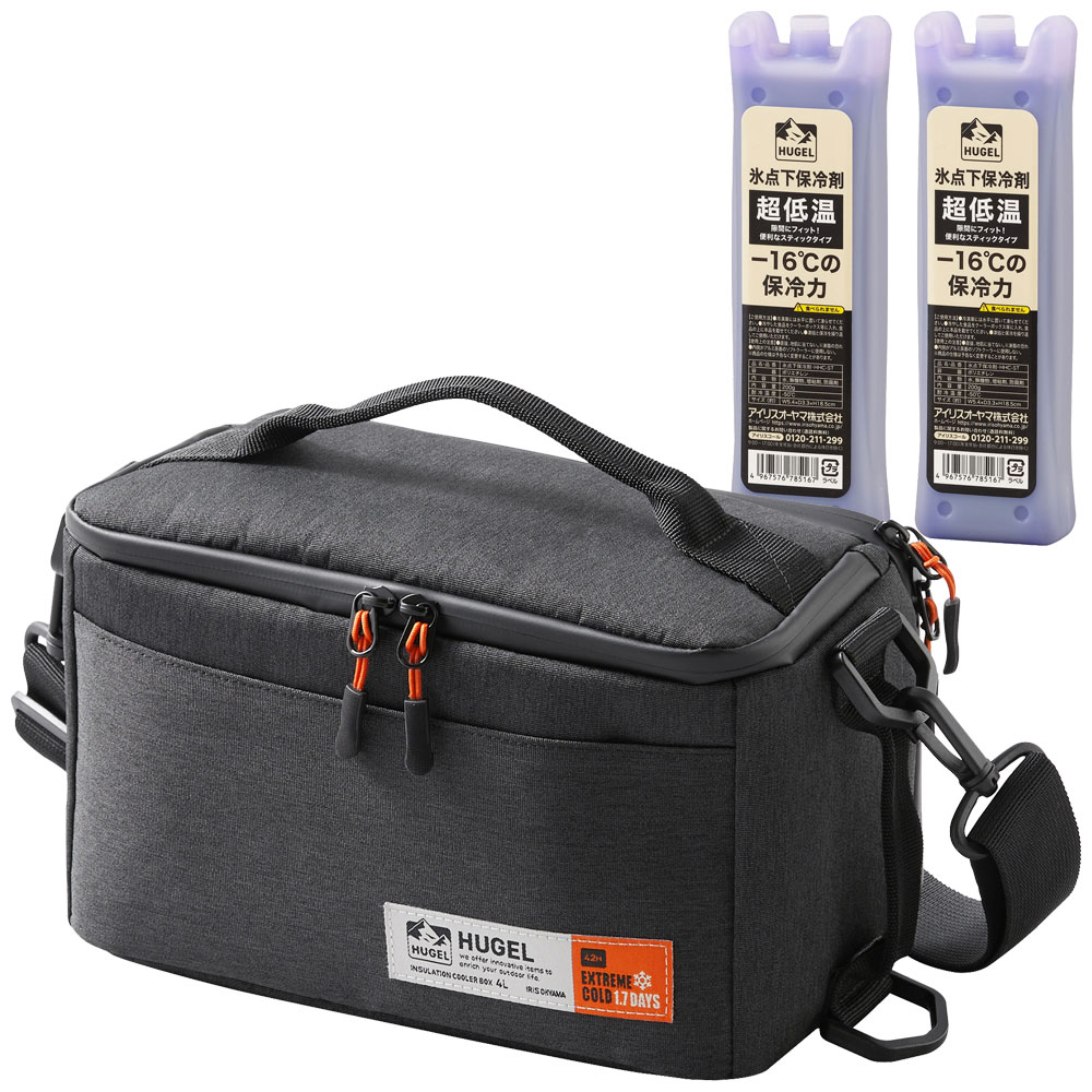 クーラーボックス 保冷ボックス 小型 スポーツ 4L 保冷力 最大 1.8日 ソフト ペットボトル イベント 弁当 飲み物 部活 ショルダー 肩掛け 保冷剤 クーラーバッグ 撥水 アイリスオーヤマ HUGEL AGSC-4C2 HHK HHC *