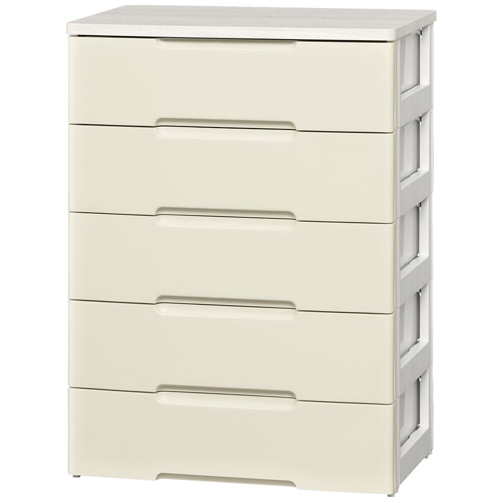 チェスト 収納ケース 5段 引き出し プラスチック 幅73cm 奥行41.5cm 高さ100cm 木天板 シンプル 大容量 衣装 衣類 洋服 整理 タンス クローゼット リビングチェスト ランドリールーム 収納チェスト 引出し たんす 収納 アイリスオーヤマ HG-725R *