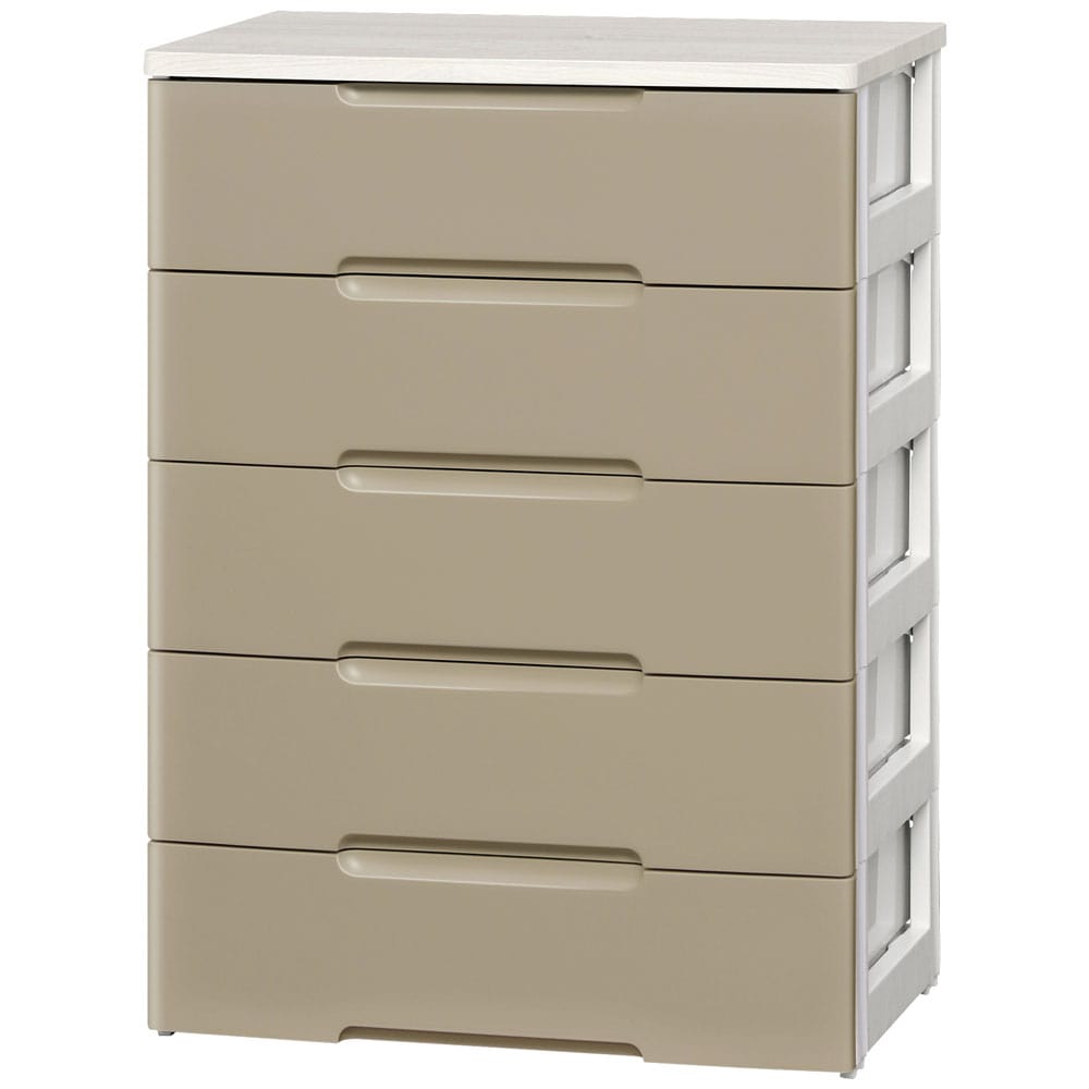 チェスト 収納ケース 5段 引き出し プラスチック 幅73cm 奥行41.5cm 高さ100cm 木天板 シンプル 大容量 衣装 衣類 洋服 整理 タンス クローゼット リビングチェスト ランドリールーム 収納チェスト 引出し たんす 収納 アイリスオーヤマ HG-725R *