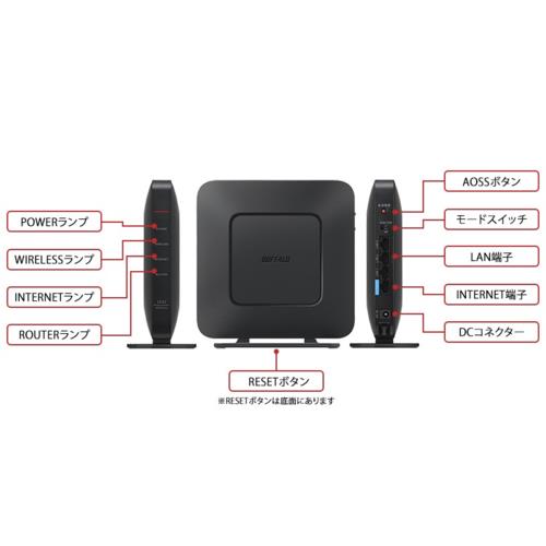 バッファロー(BUFFALO) WSR-2533DHPLS-BK(ブラック) IPv6対応 Wi-Fi