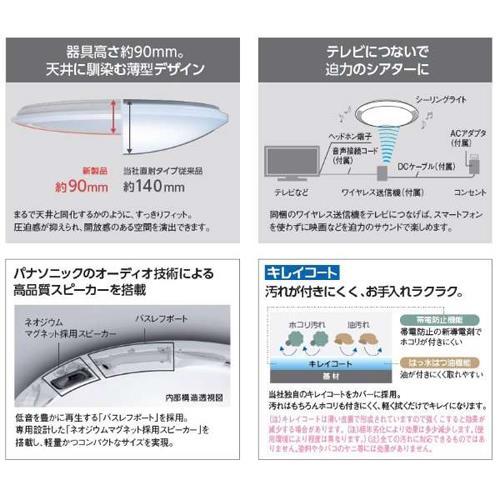 【長期5年保証付】パナソニック(Panasonic) HH-CF1204A THE SOUND LEDシーリング 調光 ～12畳 リモコン付