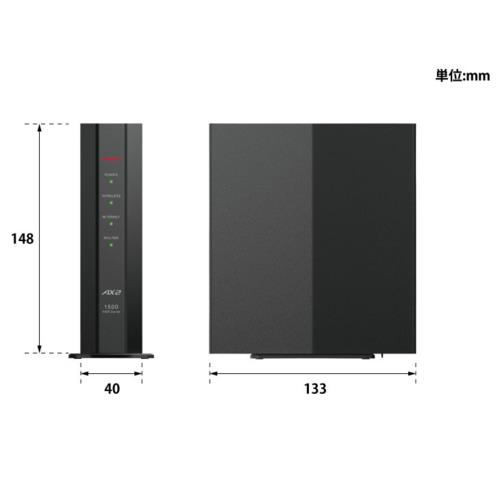 【新品】 バッファロー BUFFALO WSR-1500AX2S-BK(ブラック) Wi-Fi 6対応ルーター エントリーモデル WSR1500AX2SBK　.