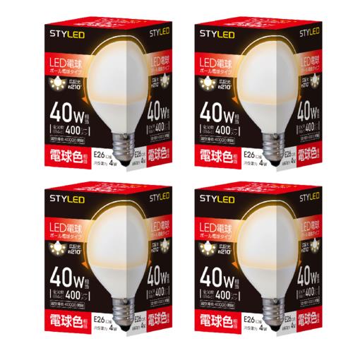 STYLED(スタイルド) 【4個セット】 SDG40L1 LED電球 ボール電球形 G70