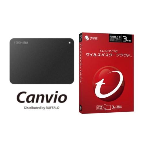 東芝(TOSHIBA) CANVIO ポータブル HD-TPA4U3-B + ウイルスバスター