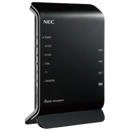 対応で電波の実効速度がアップ新品未開封NEC PA-WG1200HP4 Wi-Fi 5対応無線LANルーター
