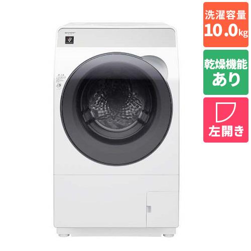 【標準設置料金込】【長期5年保証付】シャープ(SHARP) ES-K10B-WL ｸﾘｽﾀﾙﾎﾜｲﾄ ドラム式洗濯乾燥機 左開き  洗濯10kg/乾燥6kg