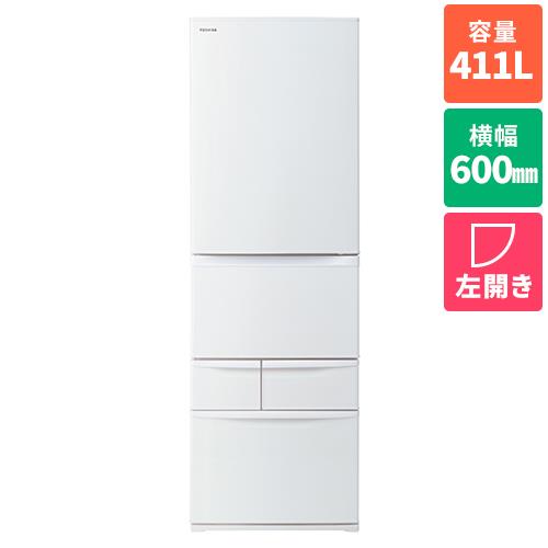 高品質人気1年保証付き!TOSHIBA 東芝 5ドア冷蔵庫411L 2019年製 GR-P41GXV(ZC)型 ガラストップ 400リットル～
