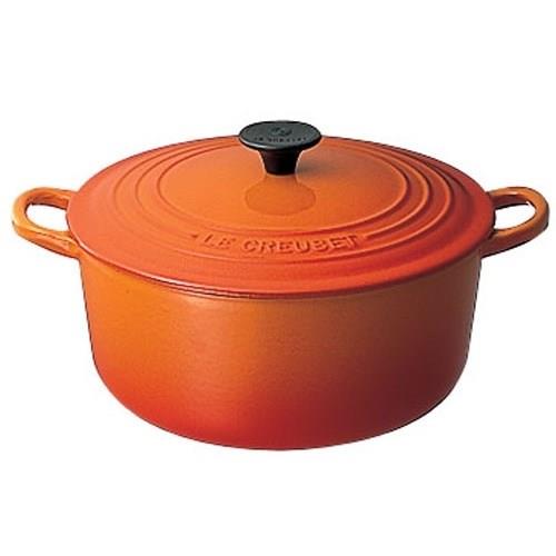 ル・クルーゼ(LE CREUSET) ココット ロンド IH対応 両手鍋 16cm 2501-16 オレンジ