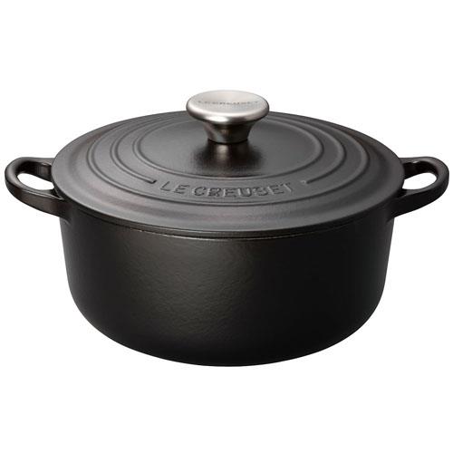 ル・クルーゼ(LE CREUSET) ココット ロンド IH対応 両手鍋 18cm 2101-18 マットブラック