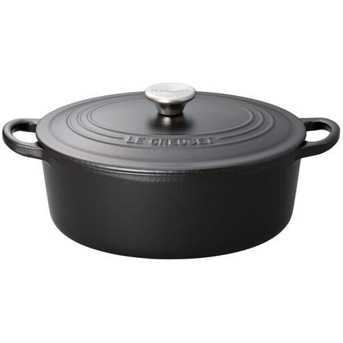 ル・クルーゼ(LE CREUSET) ココット オーバル IH対応 両手鍋 25cm 2102-25 マットブラック