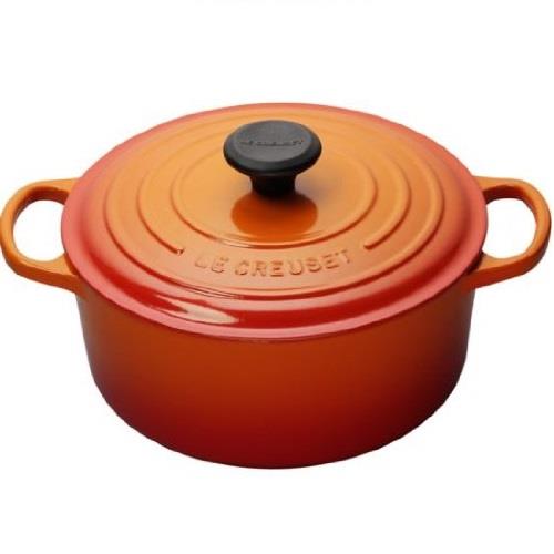 ル・クルーゼ(LE CREUSET) シグニチャー ココット・ロンド 24cm オレンジ