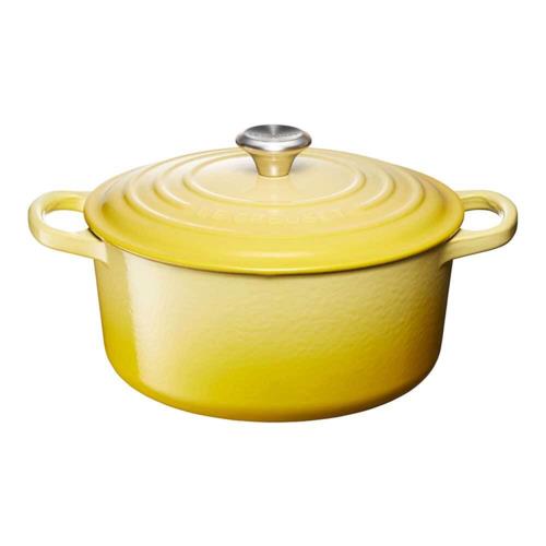 ル・クルーゼ(LE CREUSET) 【日本正規品】鋳物ホーロー鍋 両手鍋 シグニチャー ココット ロンド 22cm ソレイユ イエロー IH対応